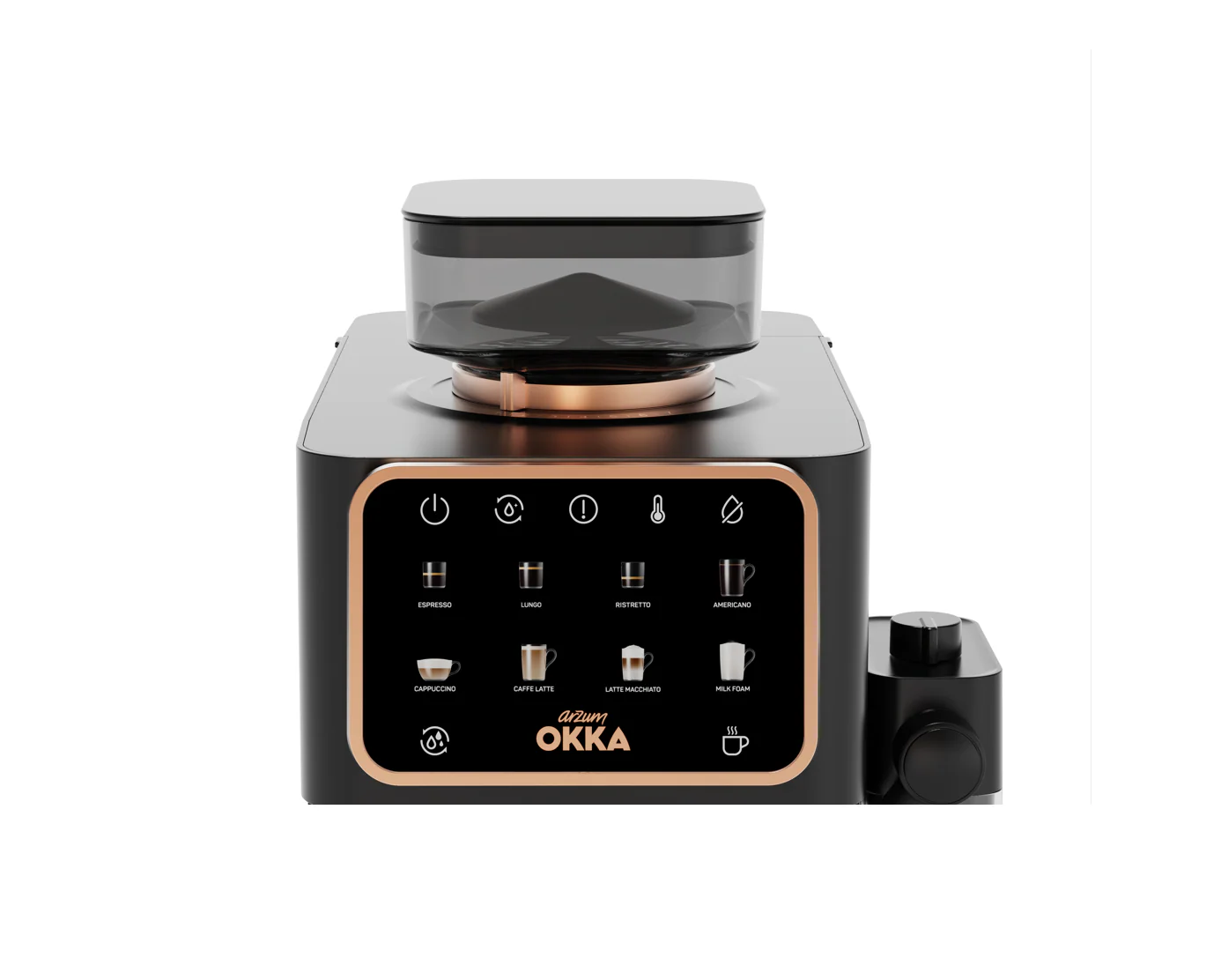 ARZUM OKKA OK0042 BARISTA PRO AUTOMATIC ESPRESSO MACHINE Black/Copper - Image 4