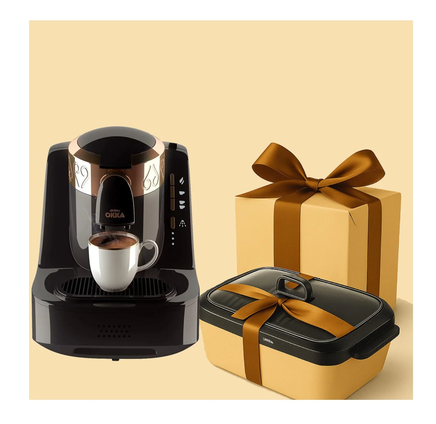 ARZUM OKKA TURKISH COFFEE MACHINE OK001 Black/Copper+ARZUM AR2092 GRILETTO PRO ELECTRICAL GRILL Free Gift - Image 2