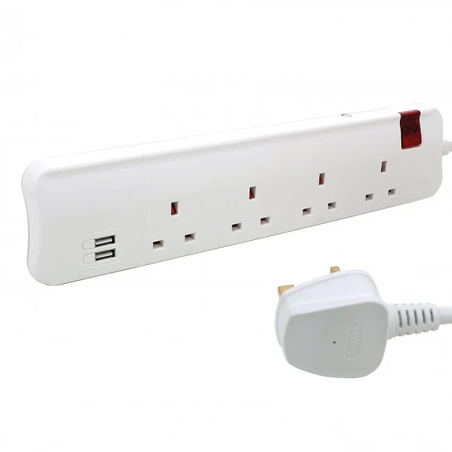 Legrand extension cord 4 Way+2USB 3m White