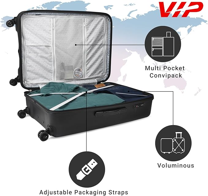 VIP CityScape Plus 8 Wheel Hard LuggageTSA Lock (Cabin Size) Small-55cm 2.7kg (Black) - Image 6