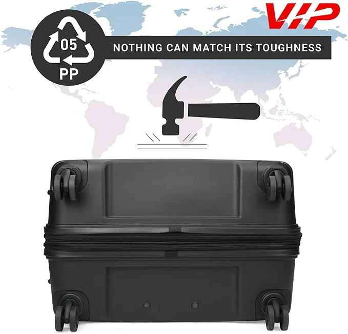 VIP Cityscape Plus Wheel Hard Luggage Set of 3PCS (Black) - Image 3