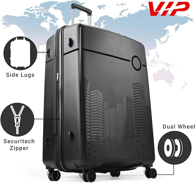 VIP Cityscape Plus Wheel Hard Luggage Set of 3PCS (Black) - Image 5