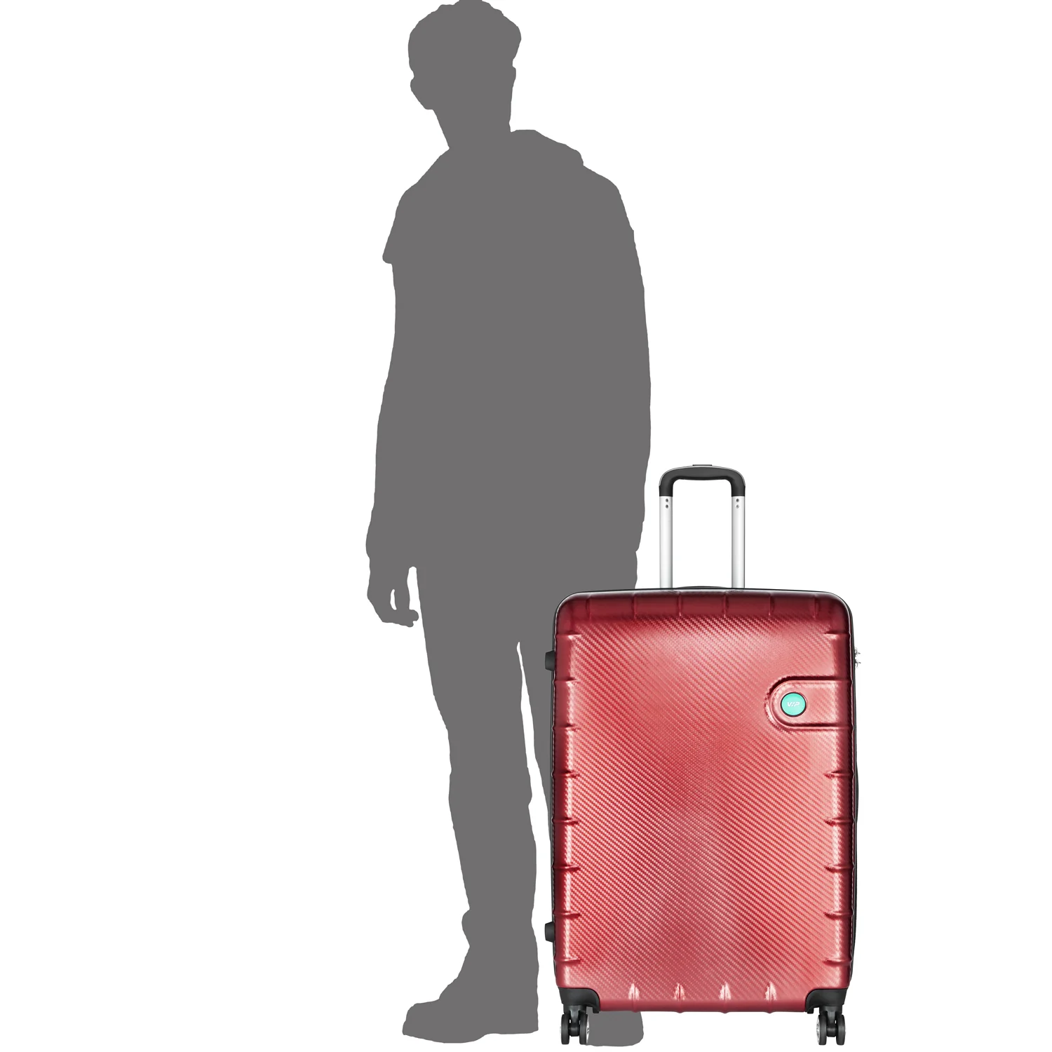 VIP LISBON 8W Hard Trolley-3PCS SET (RED) - Image 3