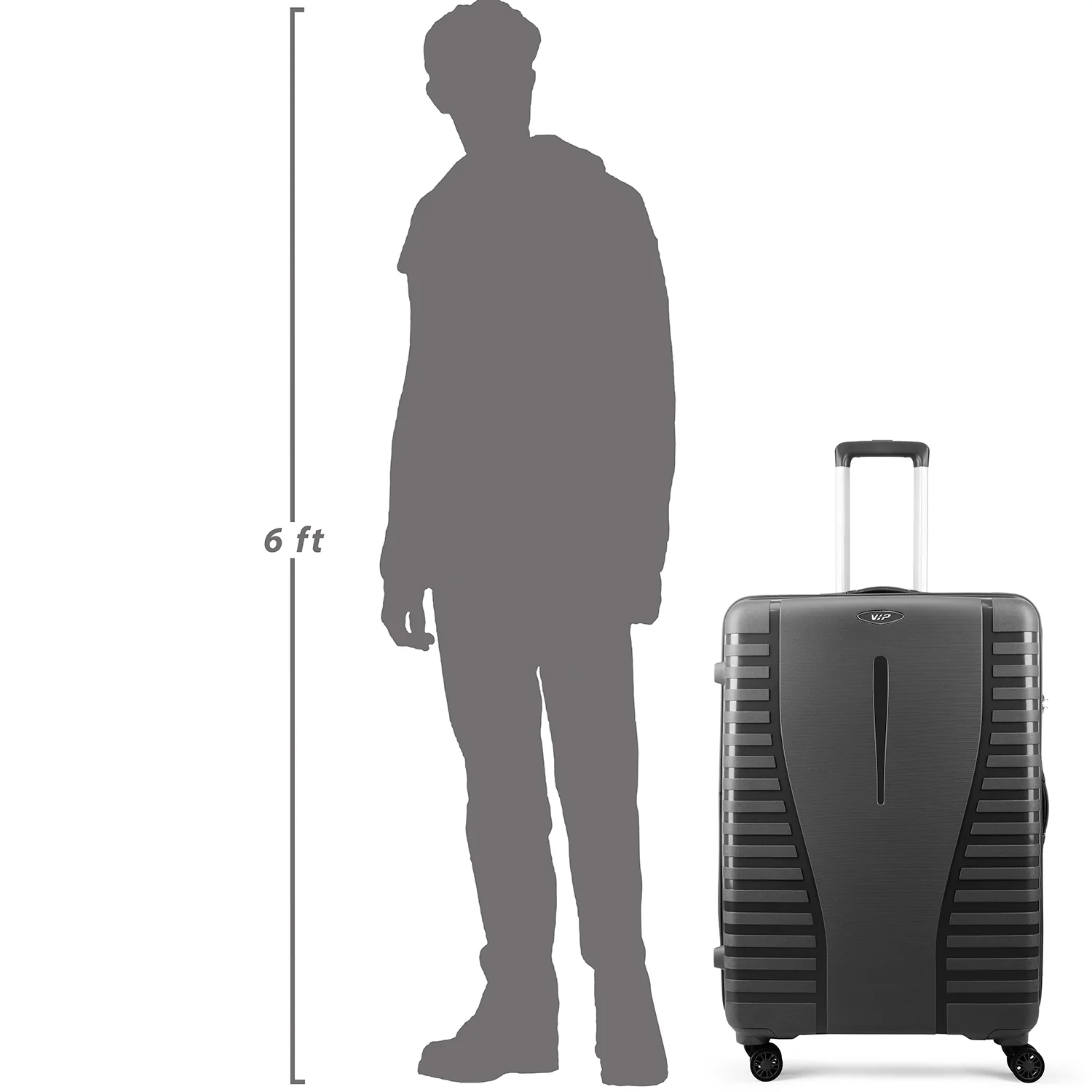 VIP QUEST PLUS 8 Wheel Hard Trolley Flushed TSA Lock L-77cm 4.2kg (BALCK) - Image 6