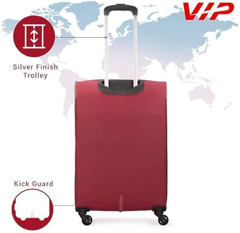 VIP TORONTO PLUS 4Wheel, Soft Luggage , TSA, Expandable , M-69-MEDIUM (RED) - Image 2