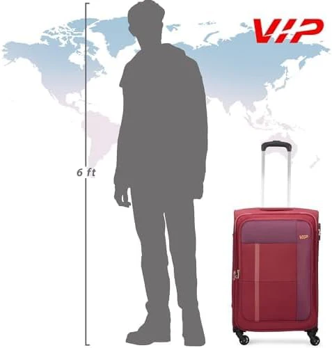 VIP TORONTO PLUS 4Wheel, Soft Luggage , TSA, Expandable , M-69-MEDIUM (RED) - Image 5
