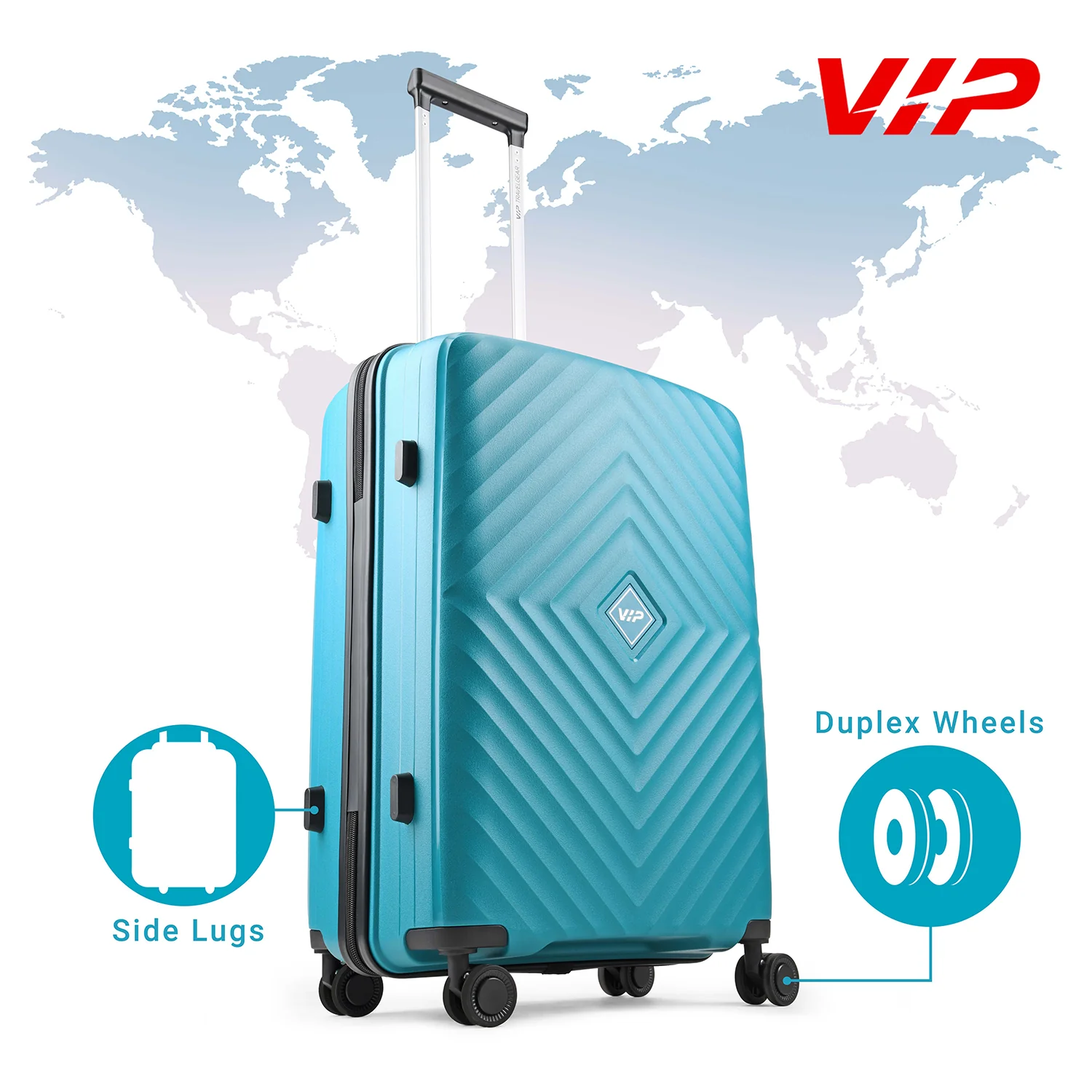 VIP Unisex Quad Hard Shell Spinner Wheels Luggage, ICE BLUE,44.5 x 52 x 66-M - Image 4