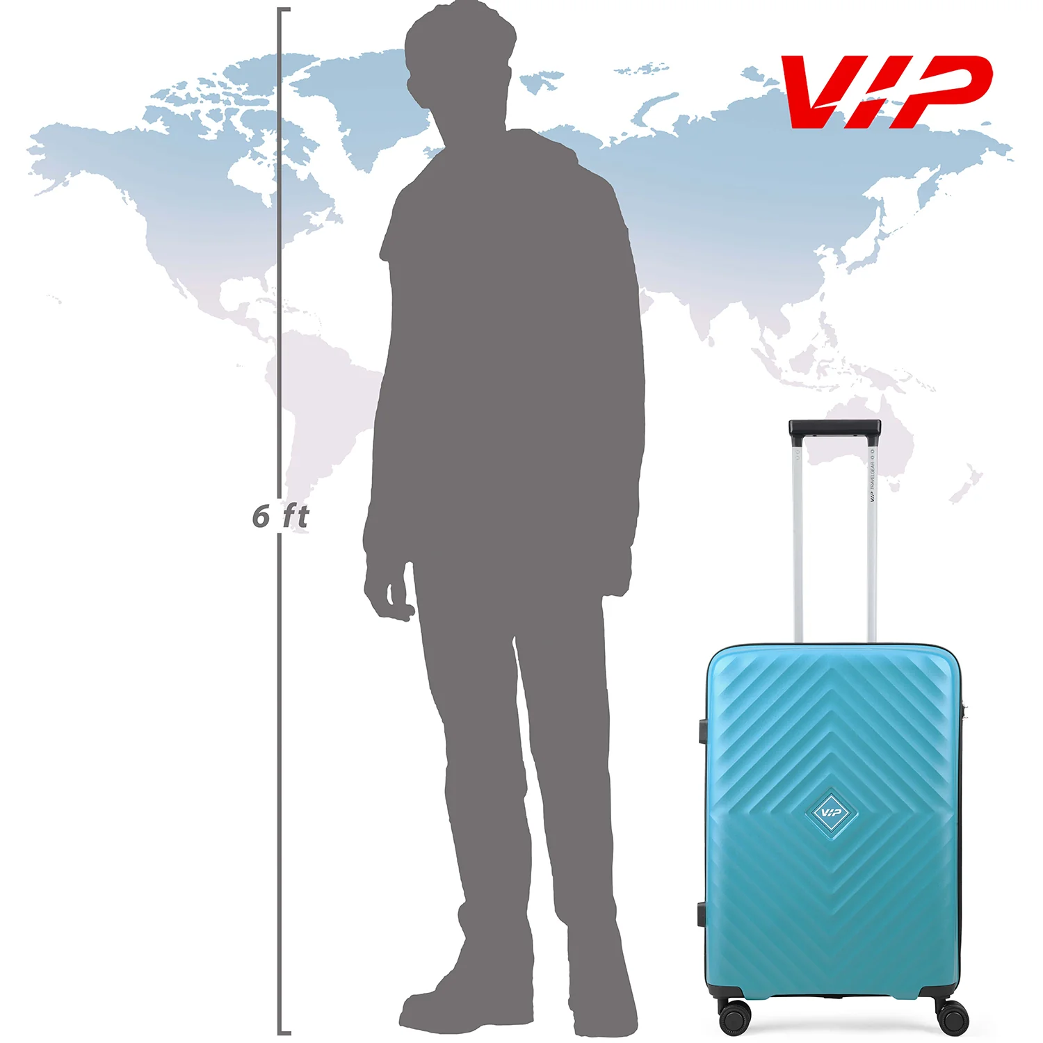 VIP Unisex Quad Hard Shell Spinner Wheels Luggage, ICE BLUE,44.5 x 52 x 66-M - Image 7